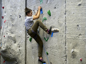 climbing on UCalgary wall